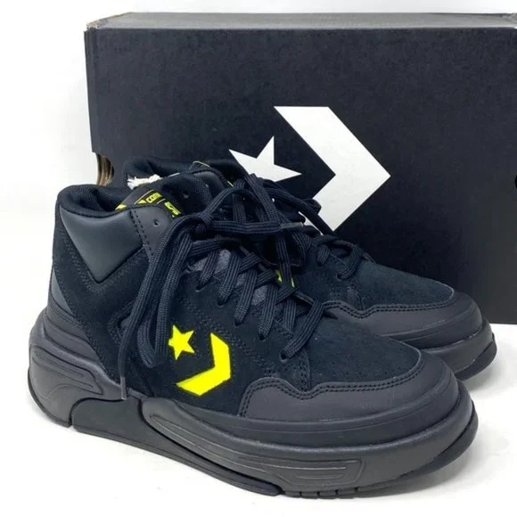 Converse Weapon CX Shoes Women Size Mid Top Black Leather Suede Sneakers A03230C - Picture 2 of 9